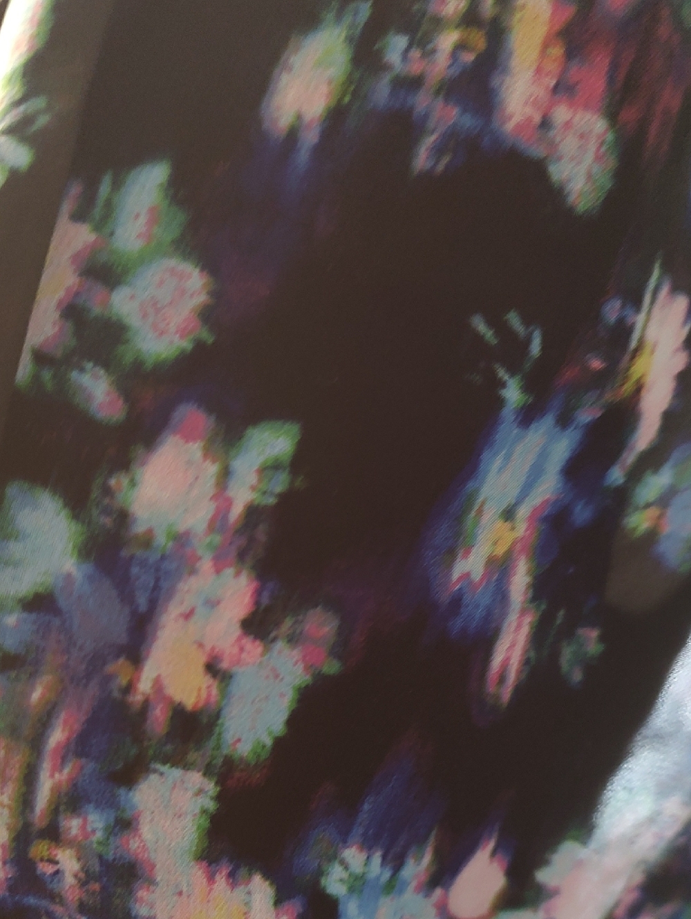 Black Floral Sheer Open-Front Women's Kimono Style Over Blouse - Picture 3 of 4